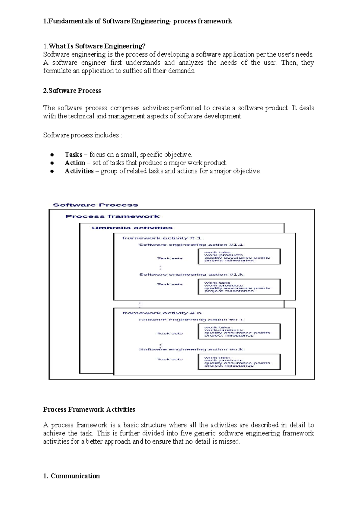 Fundamentals of Software Engineering Framework (CS101) - Studocu