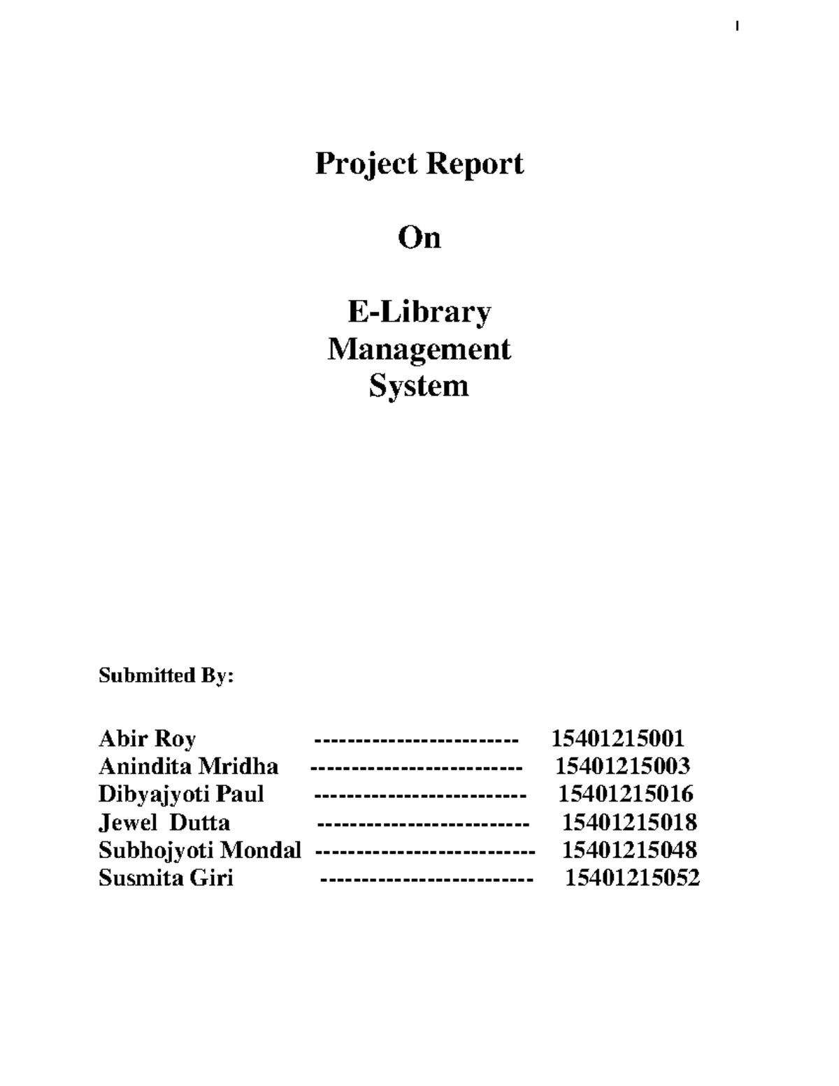 E-Library Management System Project Report for BCA VI Semester - Studocu