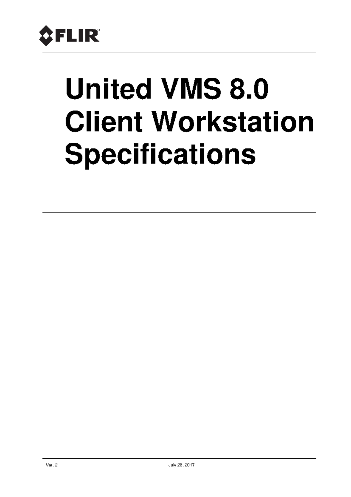 FLIR United VMS 8.0 Client Workstation Specifications Guide - Studocu