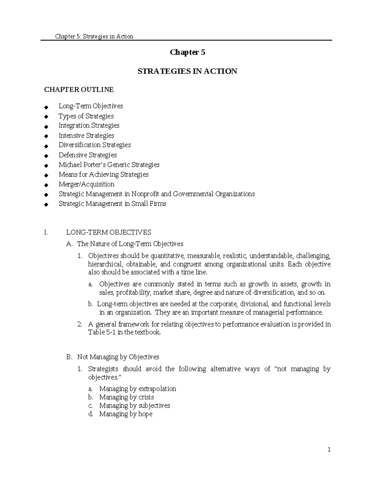 Lecture Notes on Strategic Management: Chapter 5 (Strat Mgt 101) - Studocu