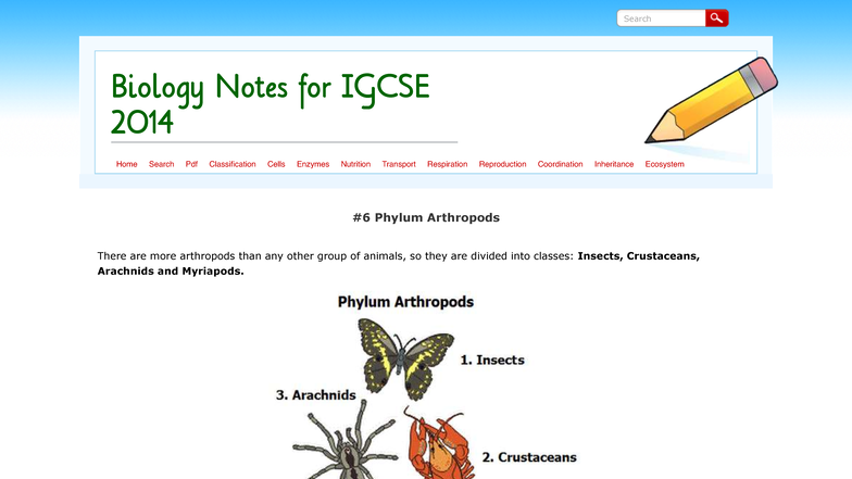 Phylum Arthropods - IGCSE Biology Notes (2014) - Studocu