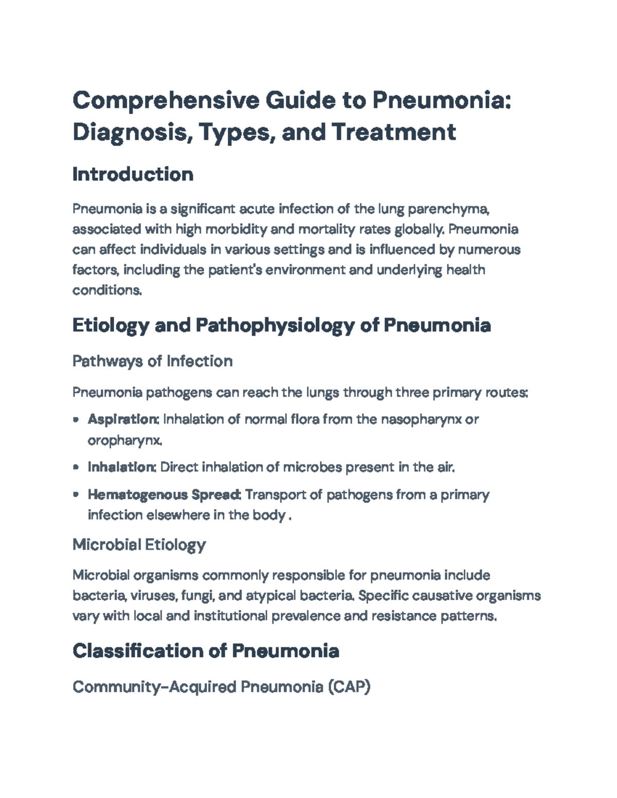 Comprehensive Overview of Pneumonia: Diagnosis, Types, and Treatment ...
