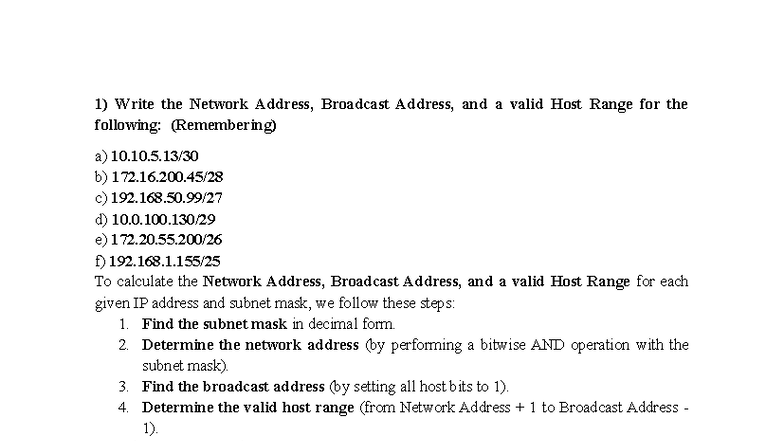 Unit 3 Part B: Network Addressing and OSPF Protocol Analysis - Studocu