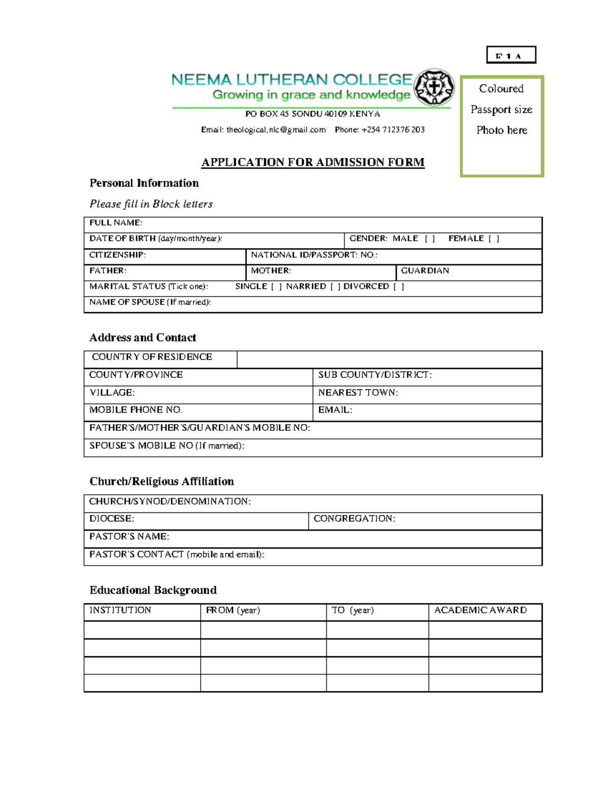 Application Form 2024 - Summary of Computer Skills for F1A - Studocu