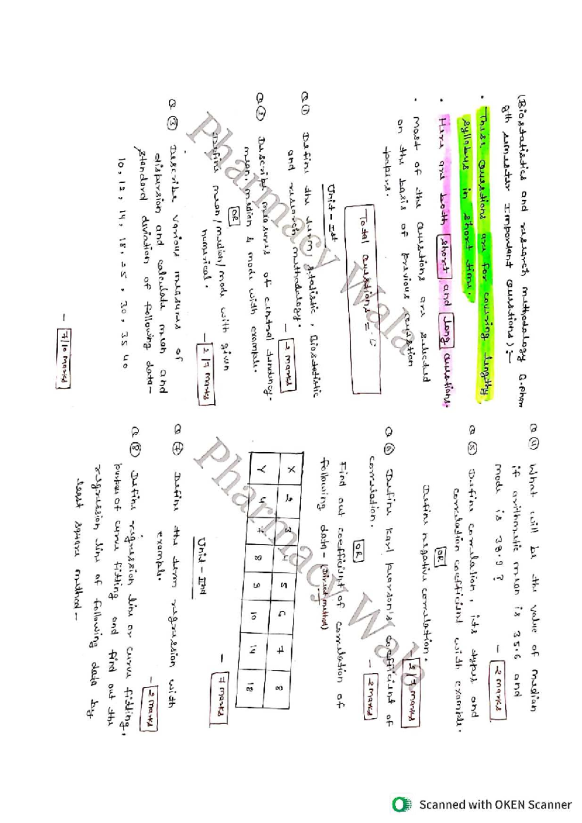 Biostatistics and Research Methodology: Important Questions for SEM 8 ...