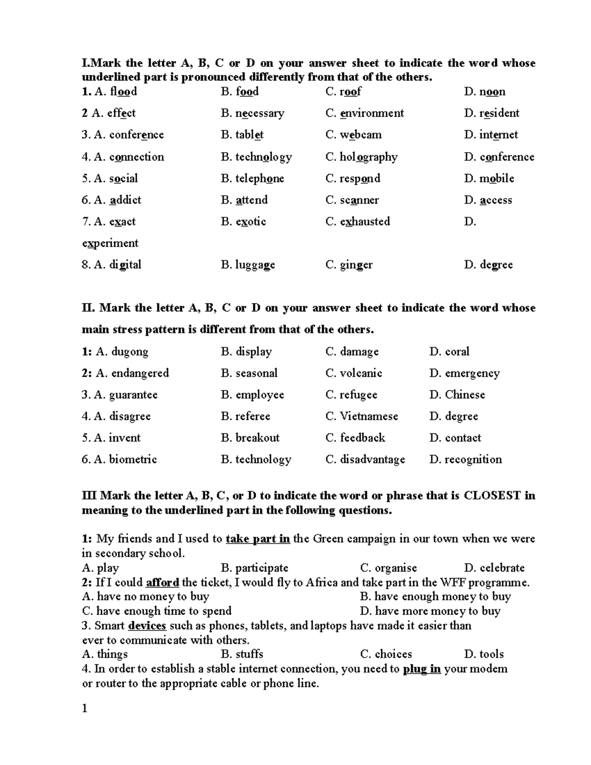 Final Exam Review for Grade 8 - Communication Technology and Vocabulary ...