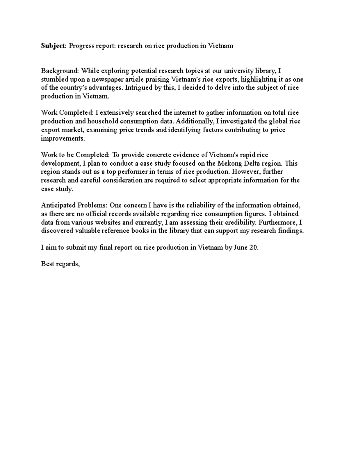 Docs - Docs Docs - Subject: Progress report: research on rice ...