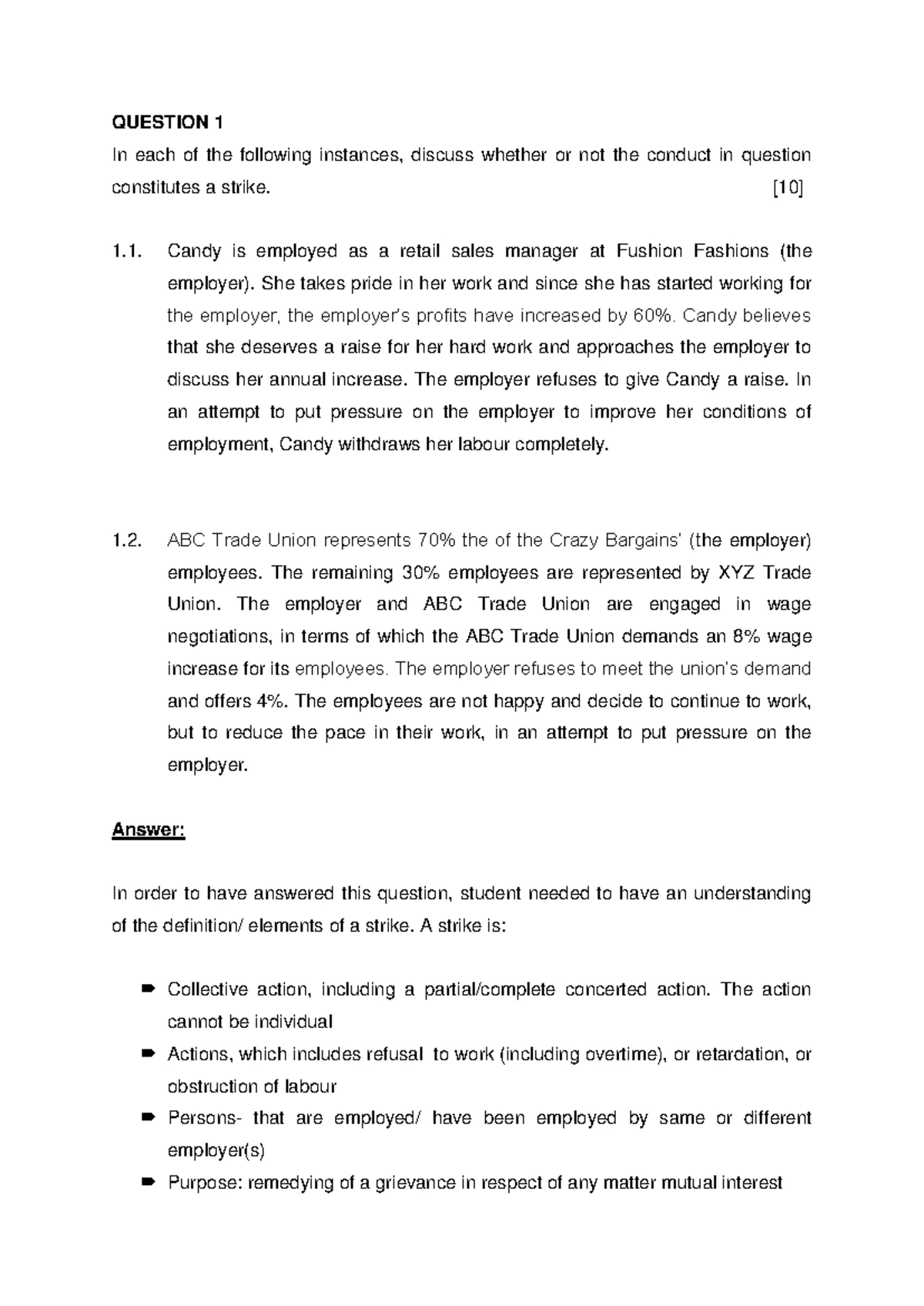 ABR 311 Final Exam Revision: Key Labour Law Concepts & Cases - Studocu