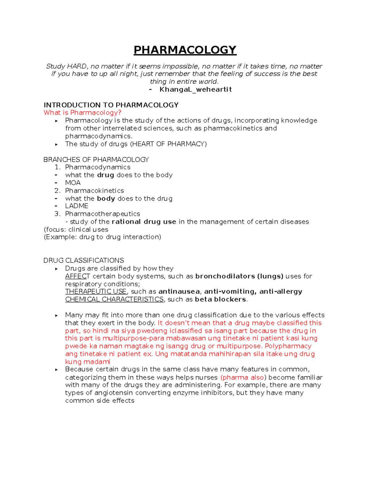 Pharmacology Study Guide: Key Concepts and Mechanisms - Studocu