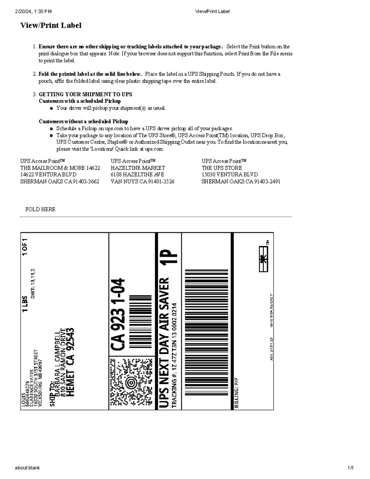 View Print Label - Reports - 2/20/24, 1:30 PM View/Print Label about ...