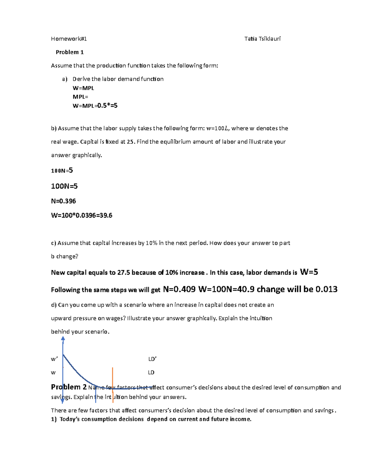 Economics 101: Homework 1 - Analysis of Labor Demand and Supply ...