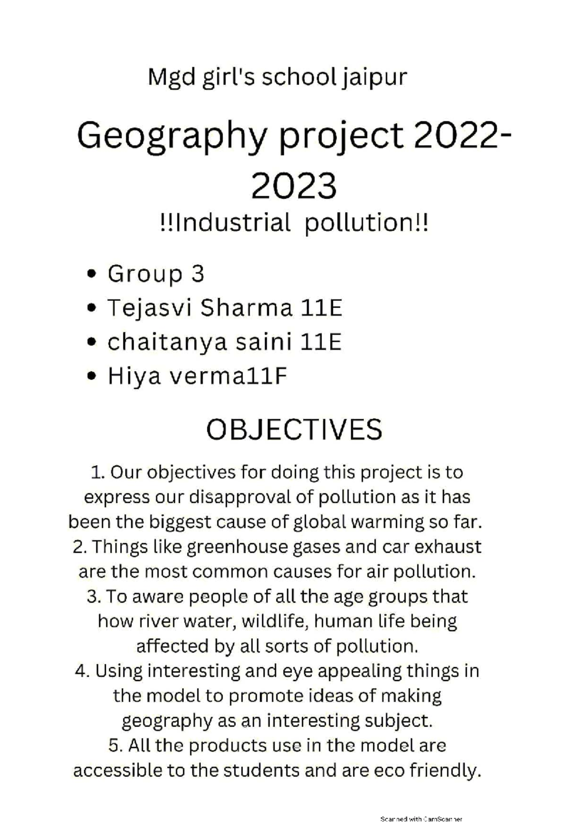 Geography Project 2023: Industrial Pollution Analysis - Group 3 - Studocu