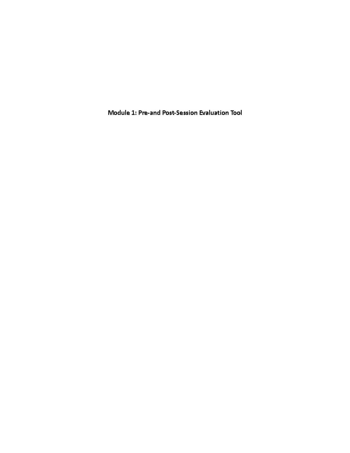 Module 1 Pre-Post Assessment - Evaluation of Evidence-Based Practices ...