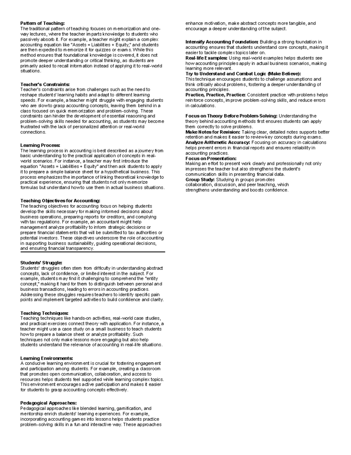 Pattern of Teaching - Pattern of Teaching: The traditional pattern of ...