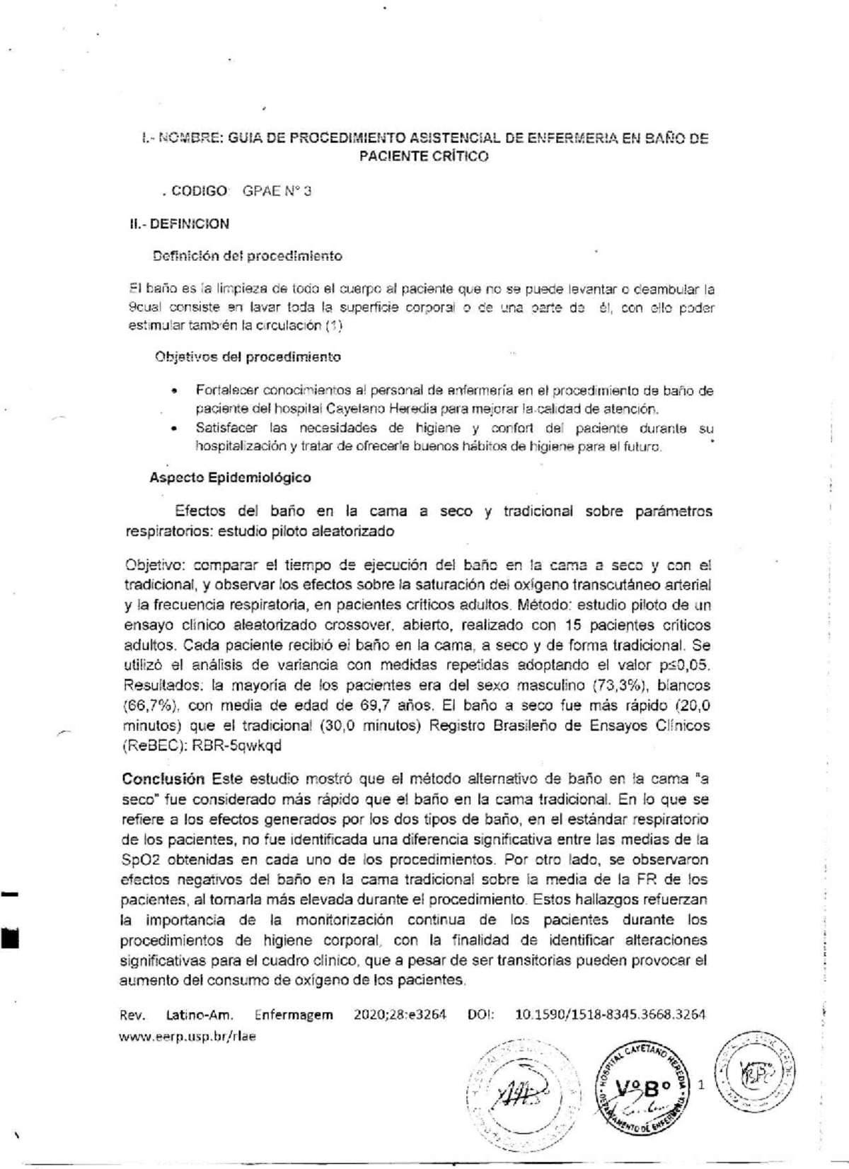 GUÍA DE PROCEDIMIENTO DE BAÑO PARA PACIENTES CRÍTICOS (GPAE W 3) - Studocu