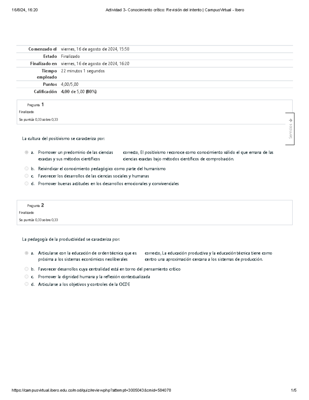 Actividad 3: Análisis Crítico del Intento en Campus Virtual - Ibero - Document Preview