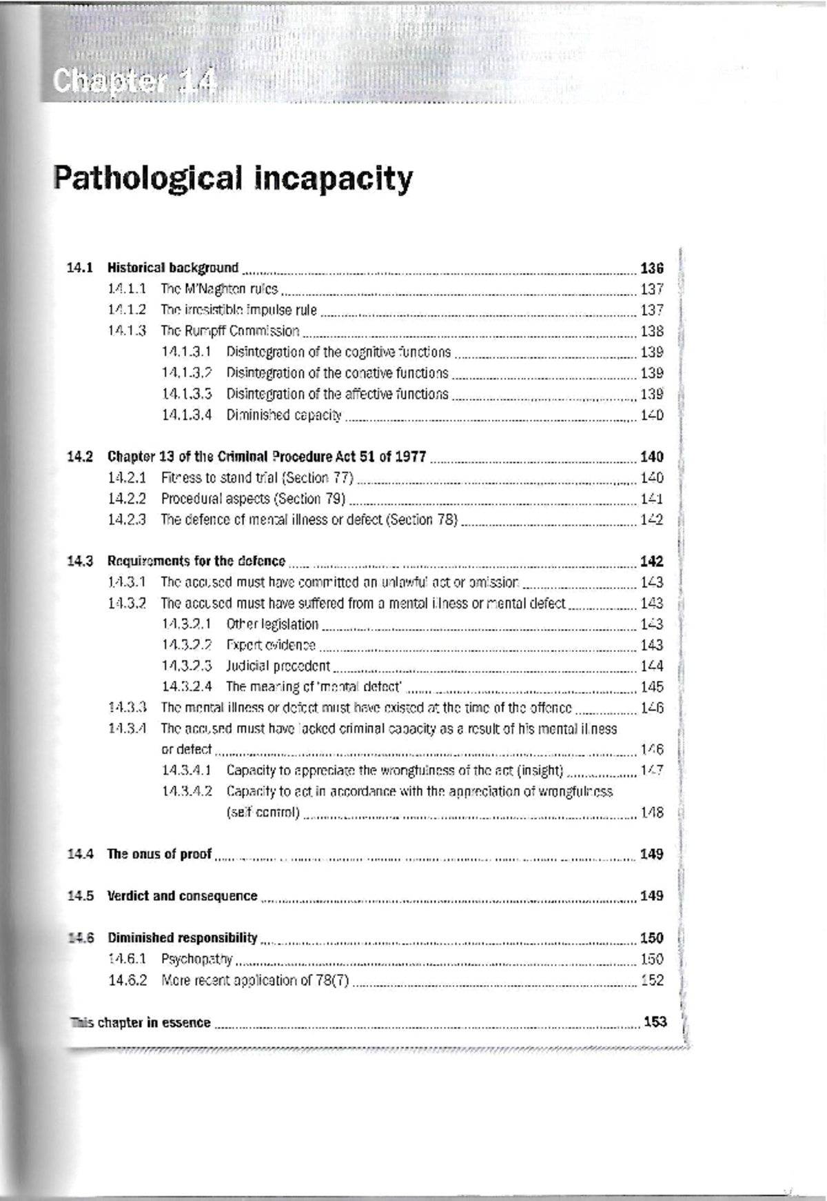 Chapter 14: Understanding Pathological Incapacity in Criminal Law - Studocu