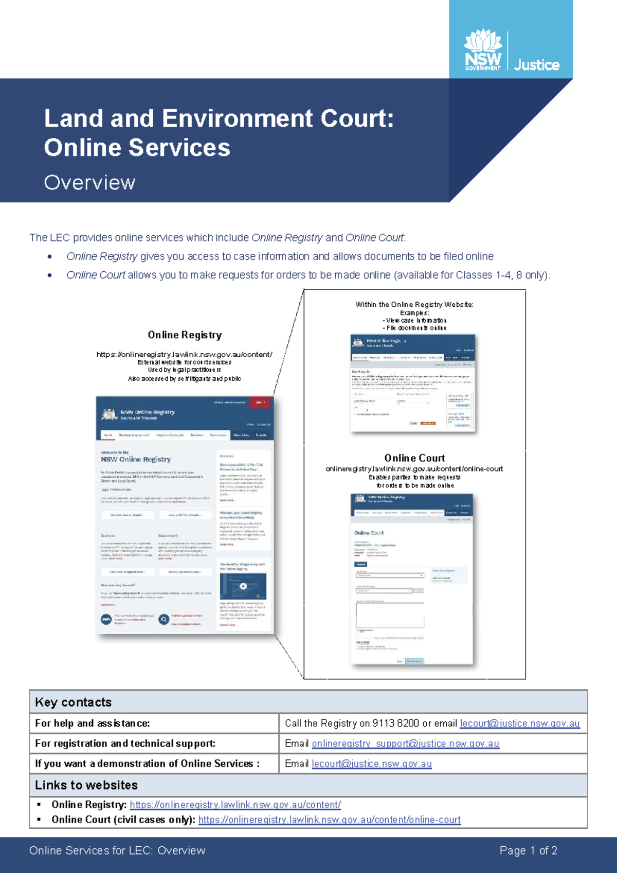 LEC Online Services Overview: Accessing Court Resources Online - Studocu