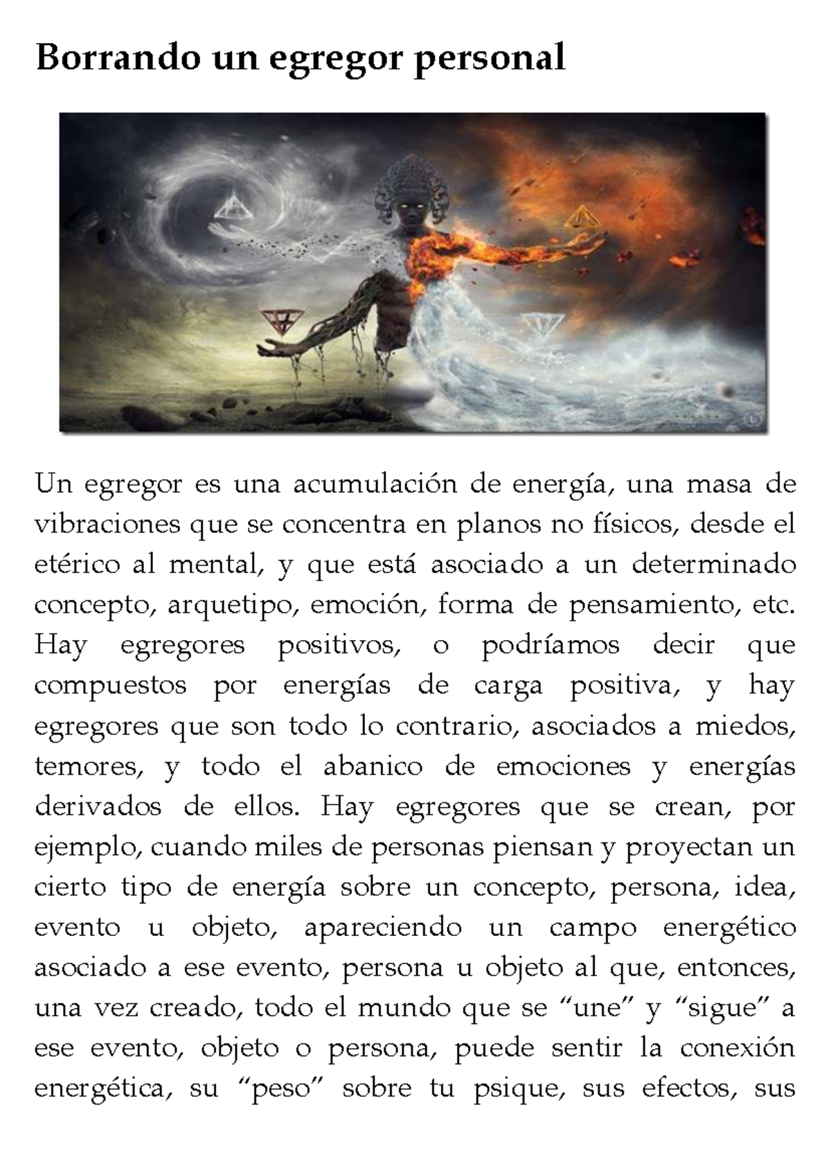 Borrando un Egregor Personal: Energía y Conexiones Emocionales - Studocu