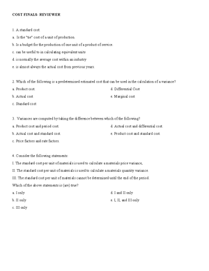 Financial Analysis - Questions with Answers - 1: Which of the following ...