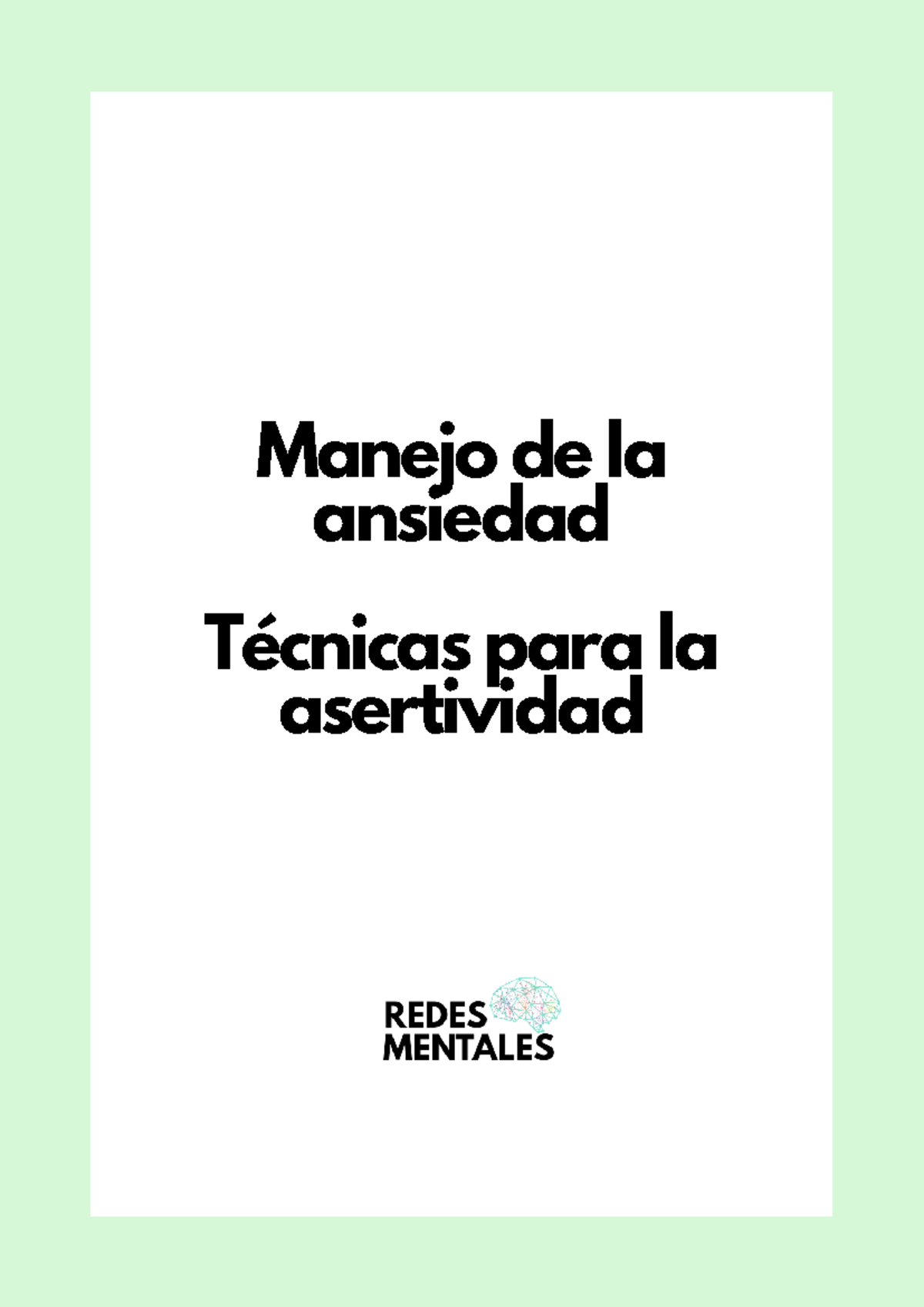 Cuadernillo de Técnicas para el Manejo de la Ansiedad - RM 101 - Studocu