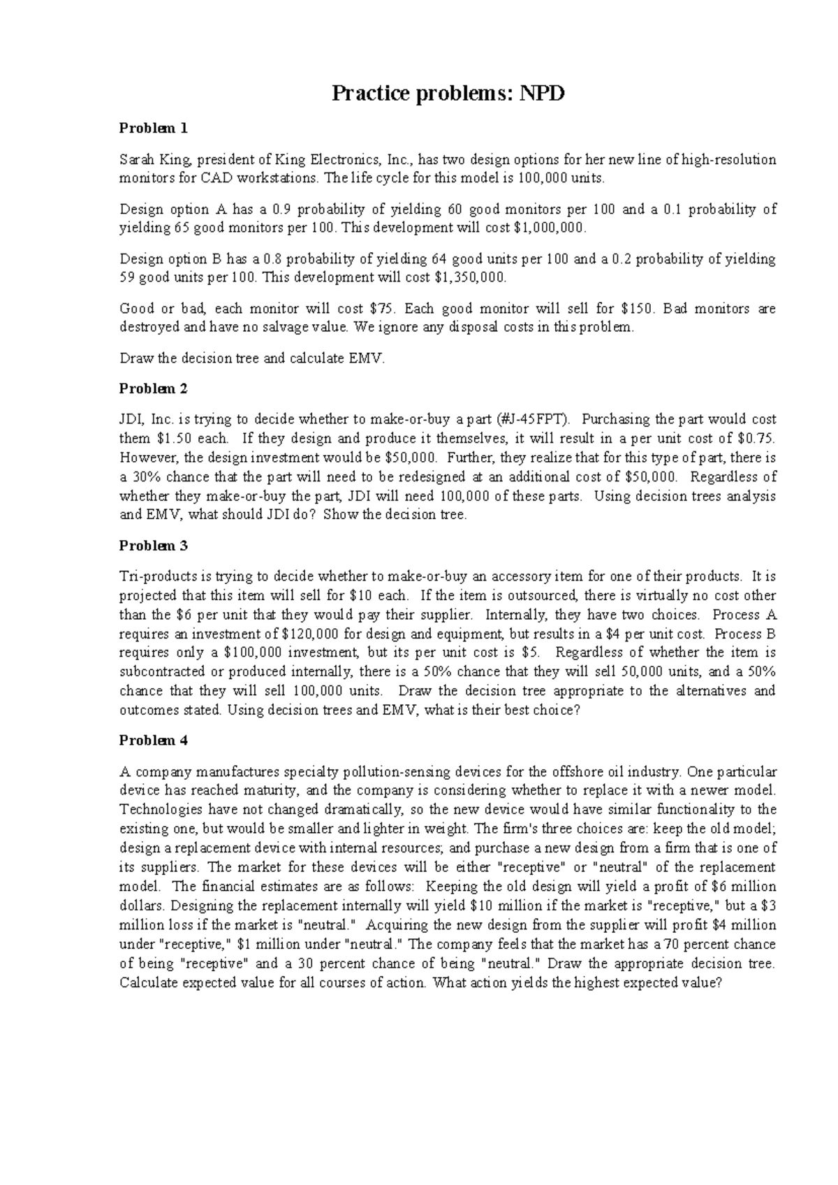Exam 1: Demand Forecasting Techniques & Analysis (Problem Set) - Studocu