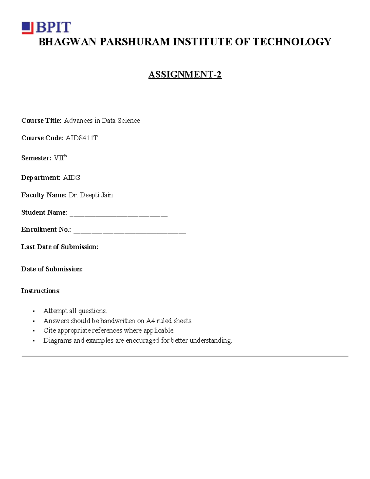 AIDS411T: Advances in Data Science Assignment 1 - Studocu
