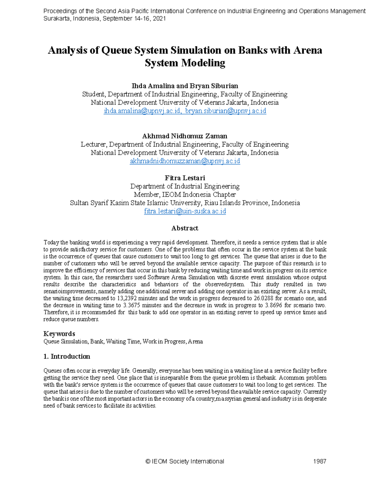Bank Queue Teller and Customer Service Modeling: Simulation Insights ...