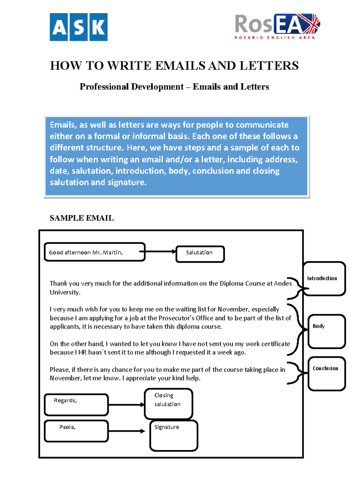 Writing Emails AND Letters - Regards, HOW TO WRITE EMAILS AND LETTERS ...