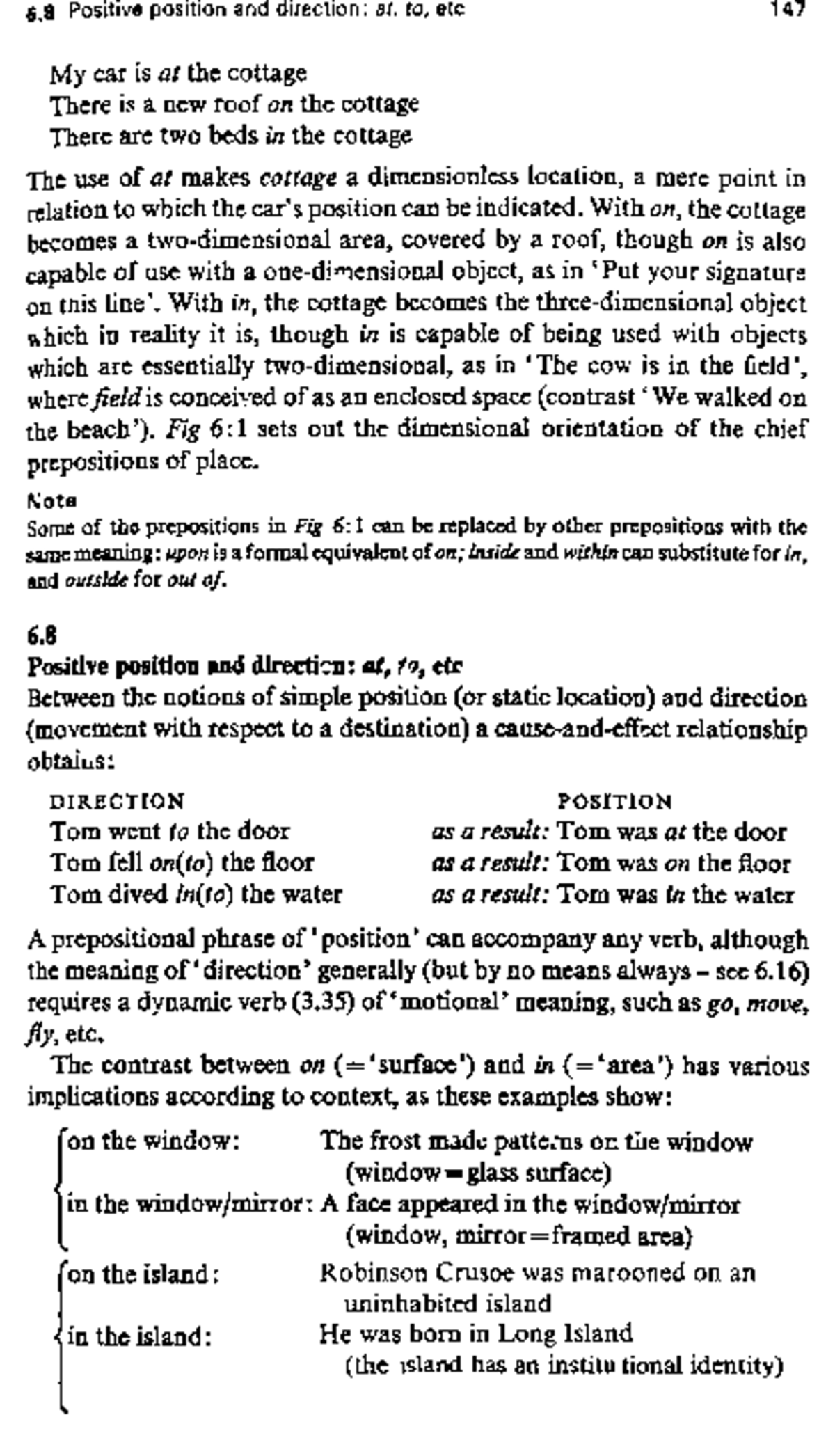 6.8 Positive and Negative Prepositions: Position and Direction (ENG 101 ...