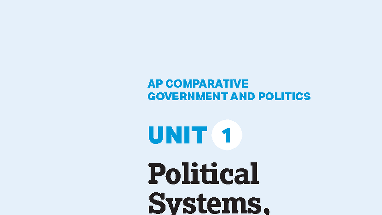 AP COMP GOV & POL Unit 1: Political Systems, Regimes, & Governments ...