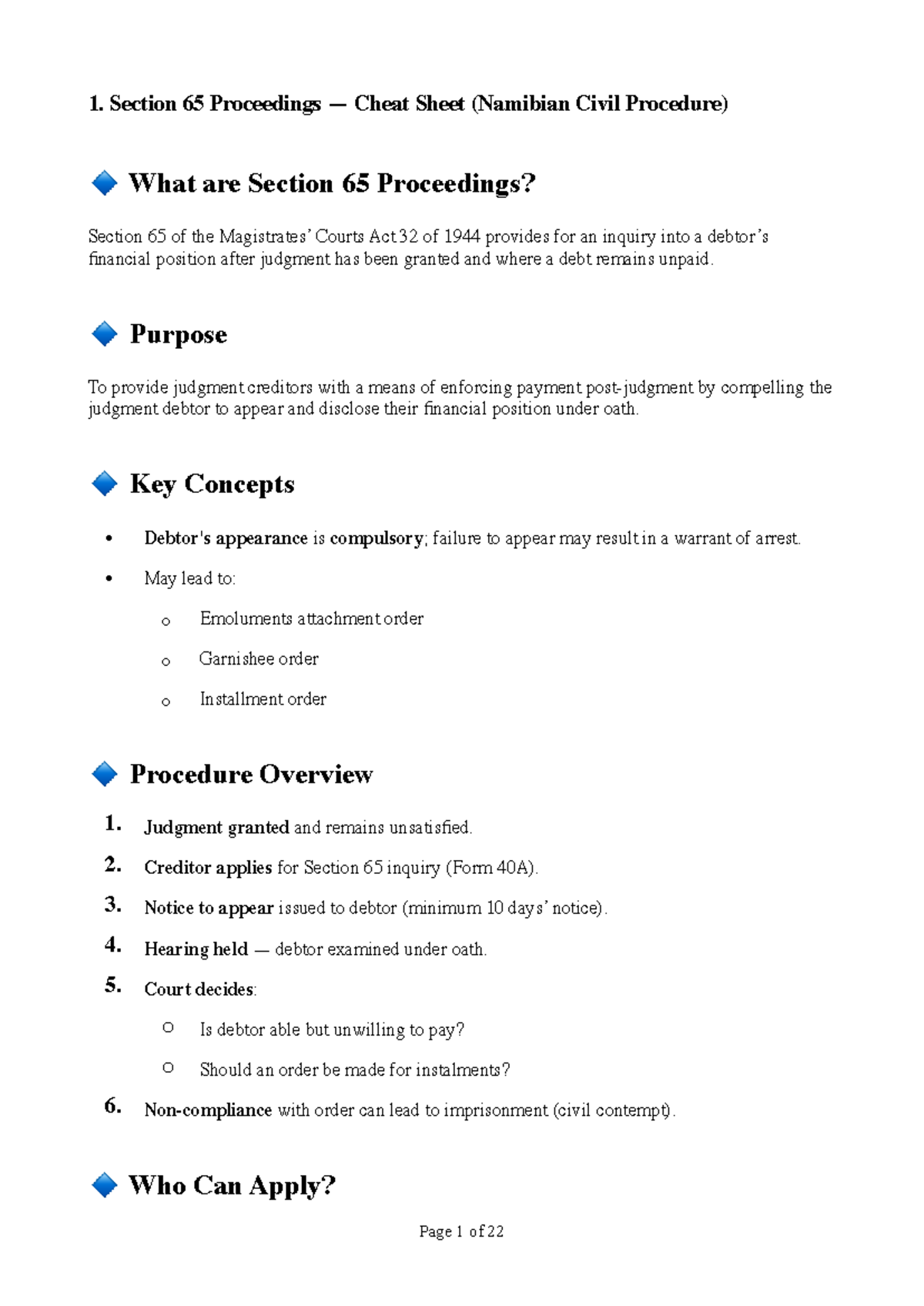 Civil Study Notes: Section 65 Proceedings & Rescission of Judgment ...