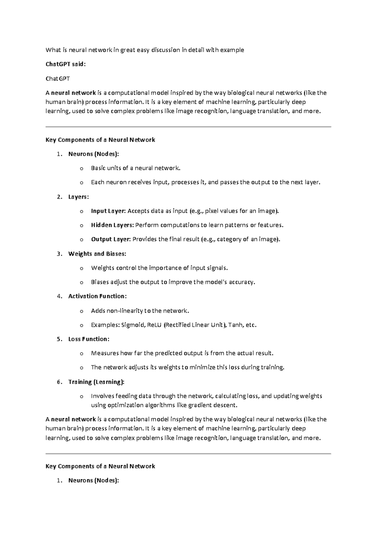 Neural Networks: Comprehensive Notes & Key Components Overview - Studocu