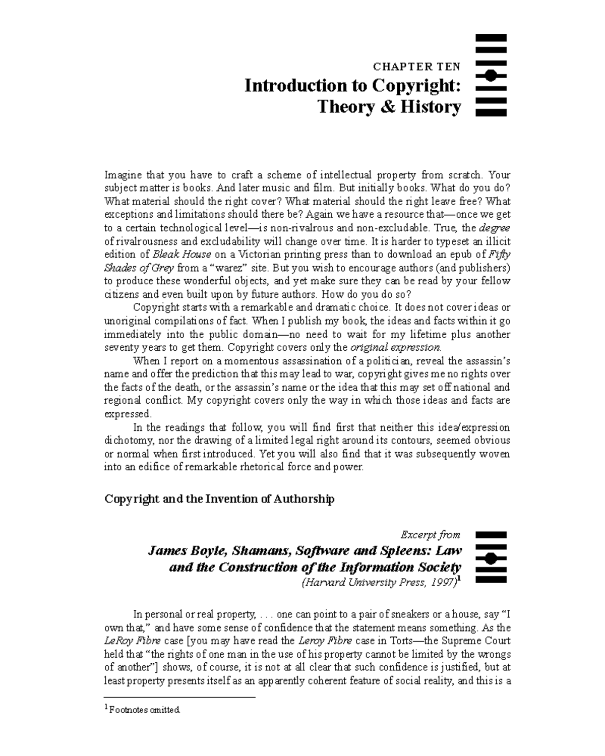 CHAPTER TEN: Introduction to Copyright - Theory & History Insights ...