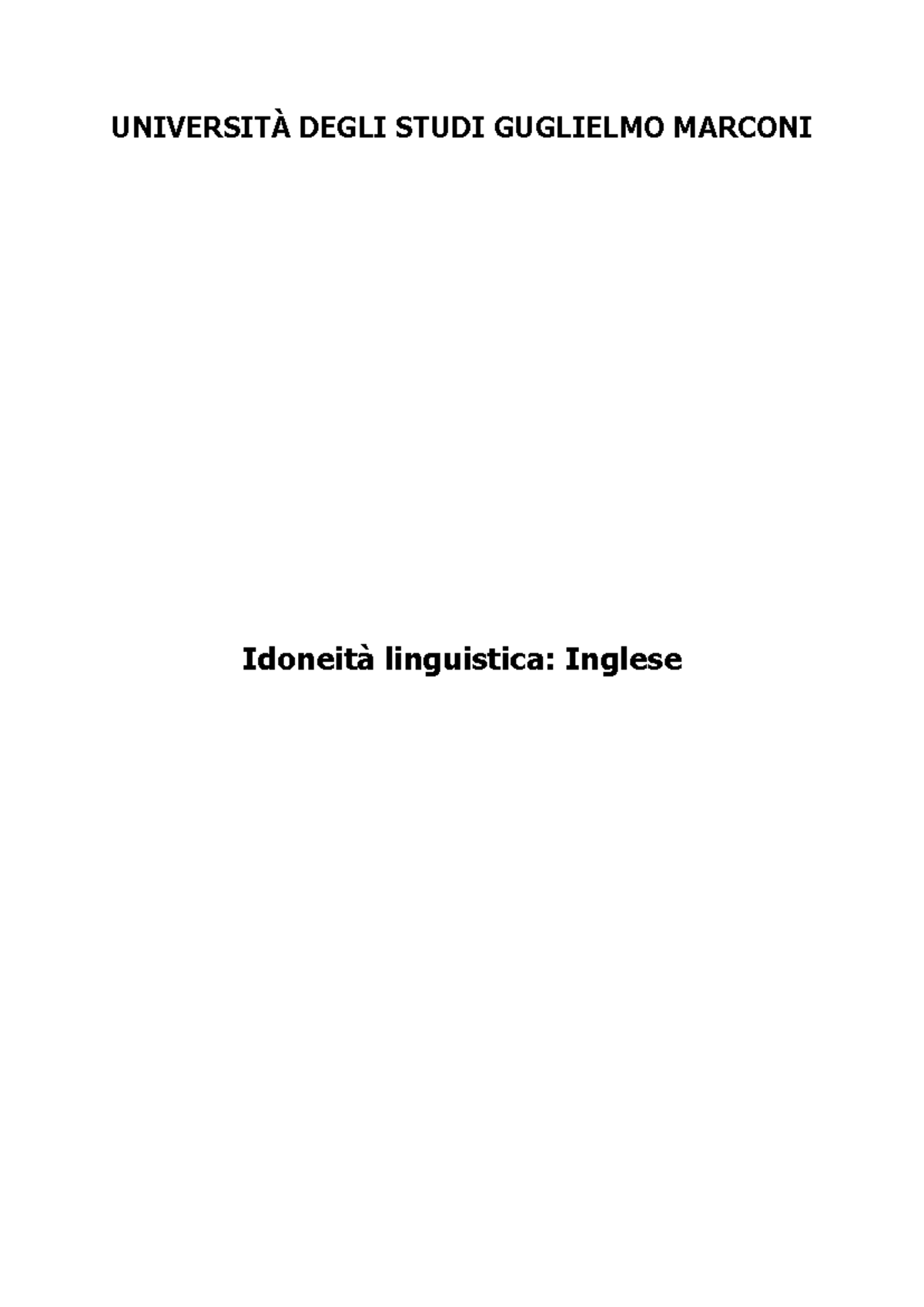 Manuale esame Inglese Unimarconi - Document Preview