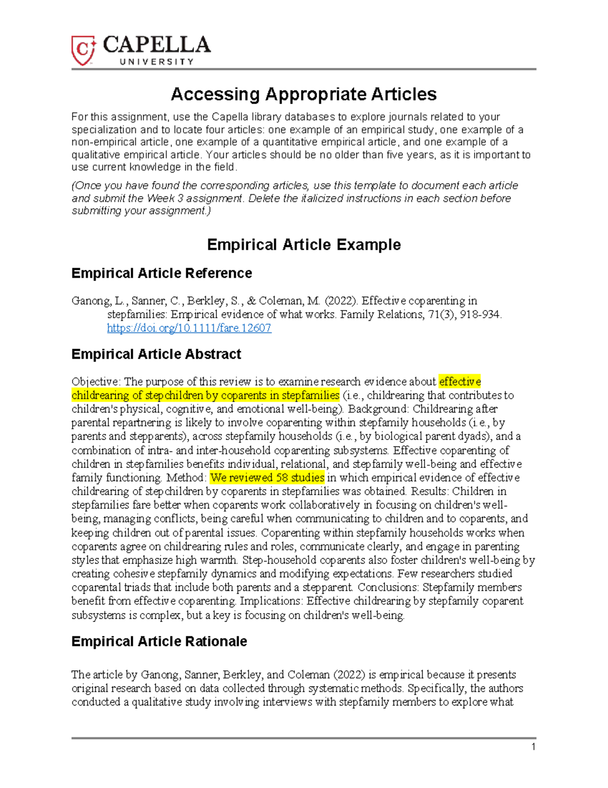 Accessing Empirical Articles for COUN5007 Week 3 Assignment - Studocu
