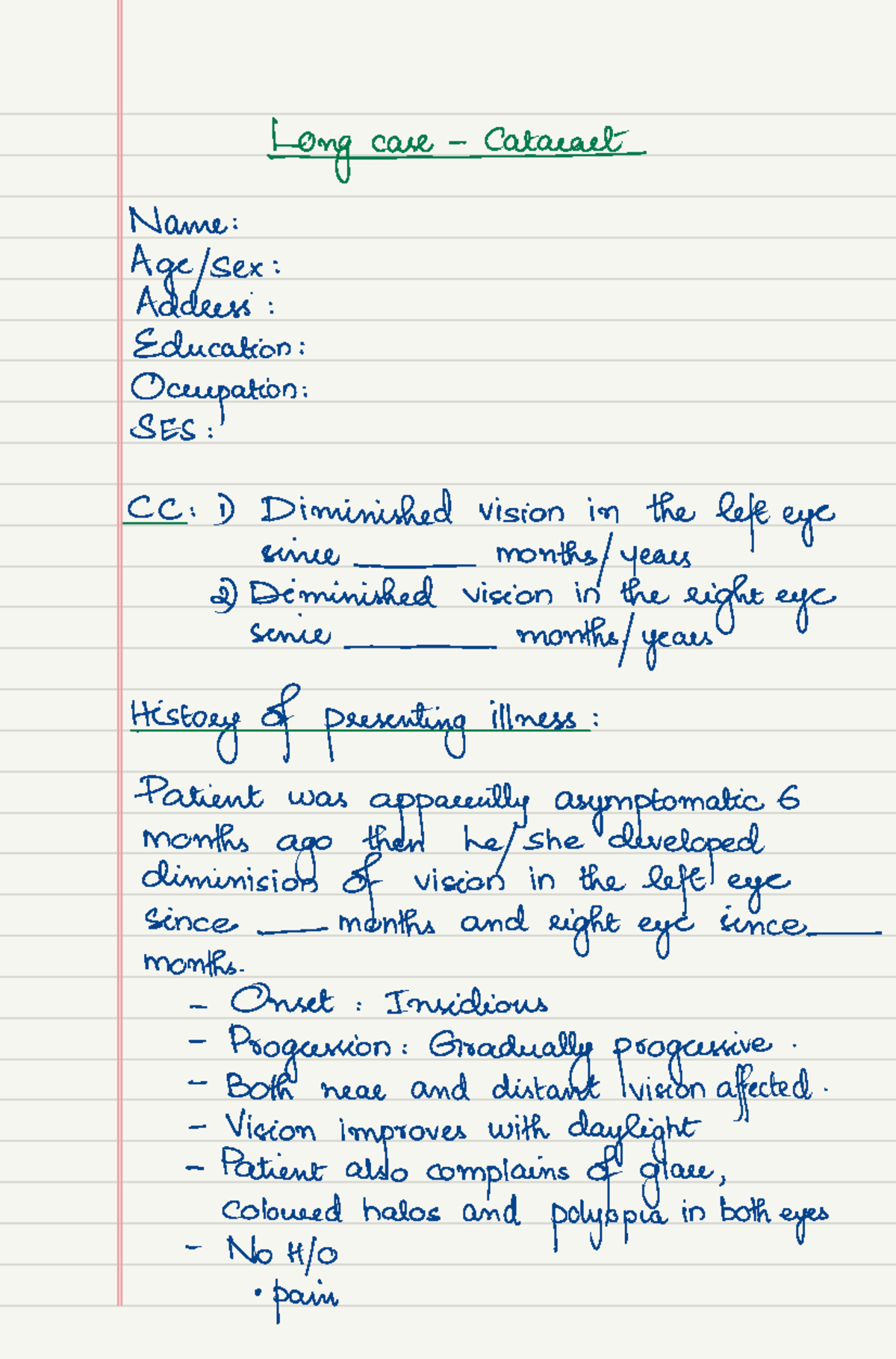 Ophthalmology Case Study: Cataract and Ocular Examination Findings ...