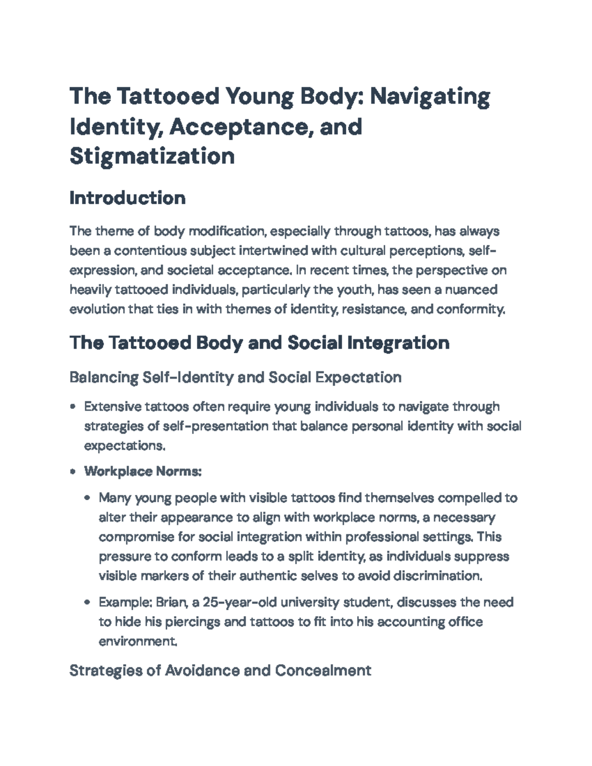 Navigating Identity: The Tattooed Body and Social Stigmatization - The ...