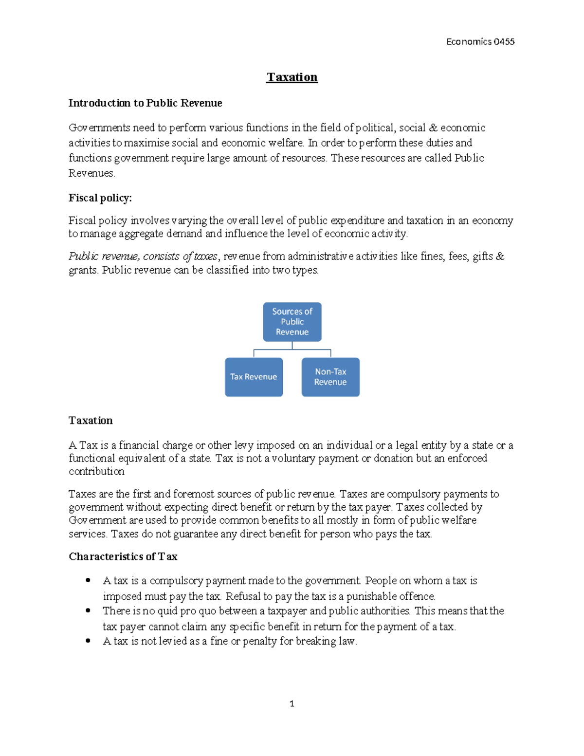 Taxation - A Level Class Notes on Direct and Indirect Taxes - Studocu