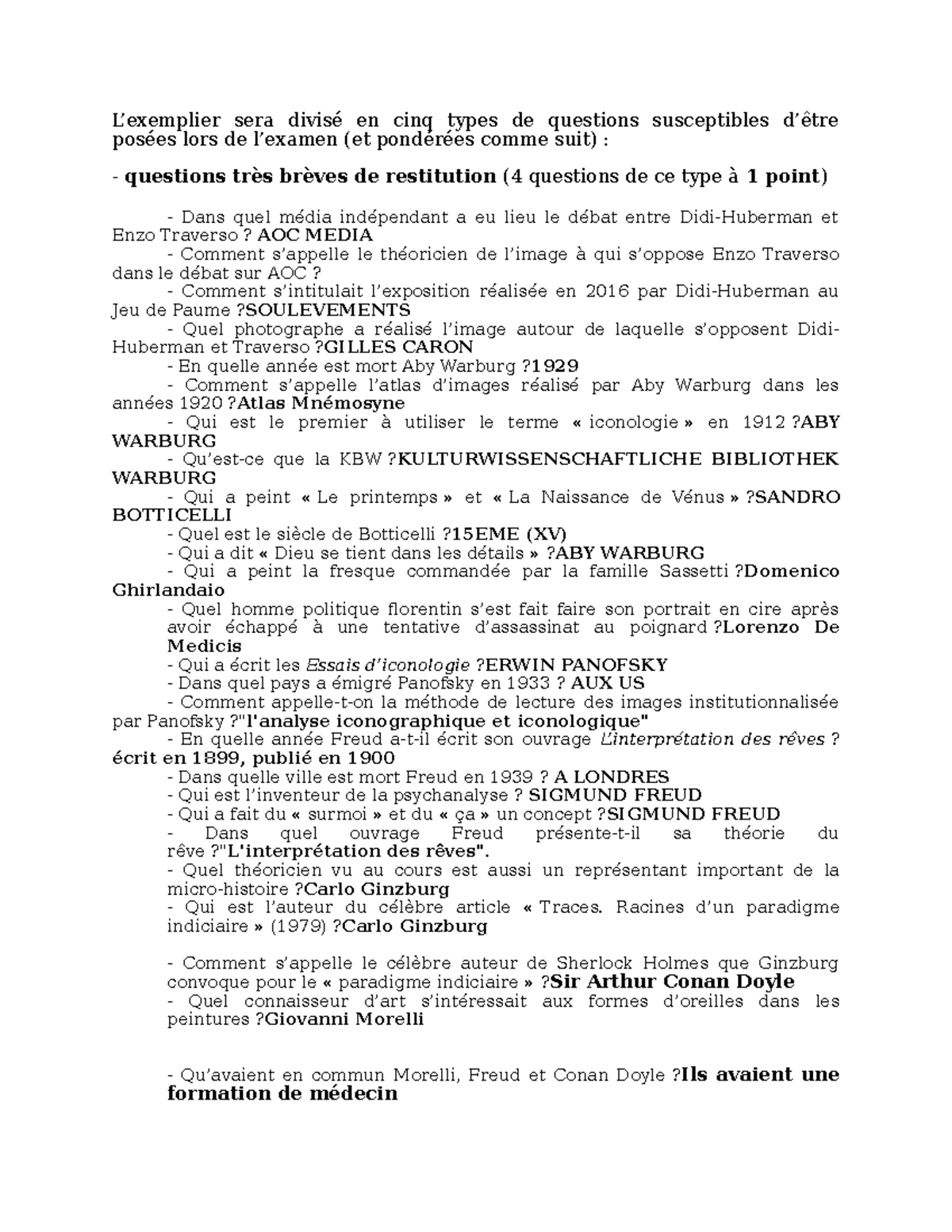 Exemplier Questions d'Examen 2023-24 - Théorie de l'Image - Studocu