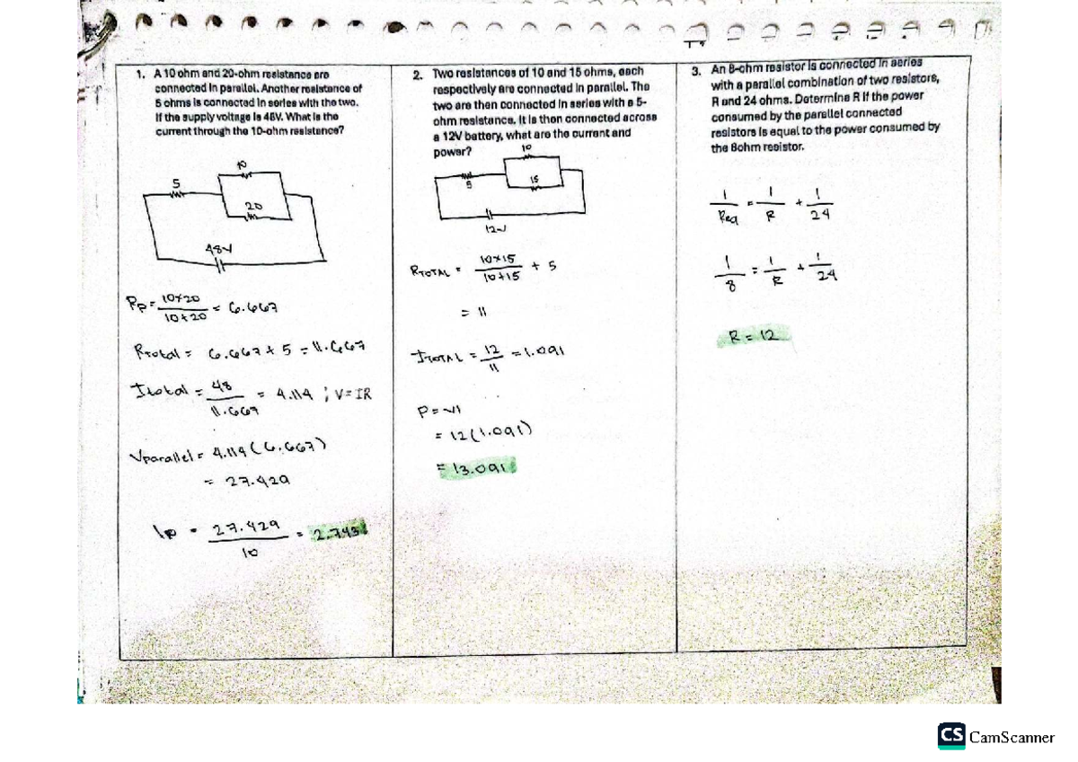 ACDC - Circuit Analysis Notes: Resistors, RLC, and Power Calculations ...