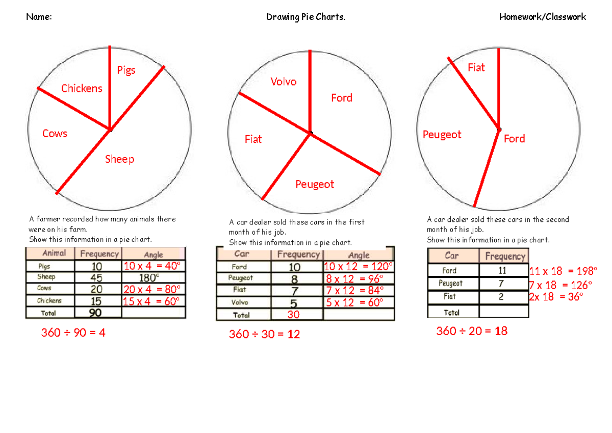 Answers - Pie Chart Questions for Math 101 - Studocu