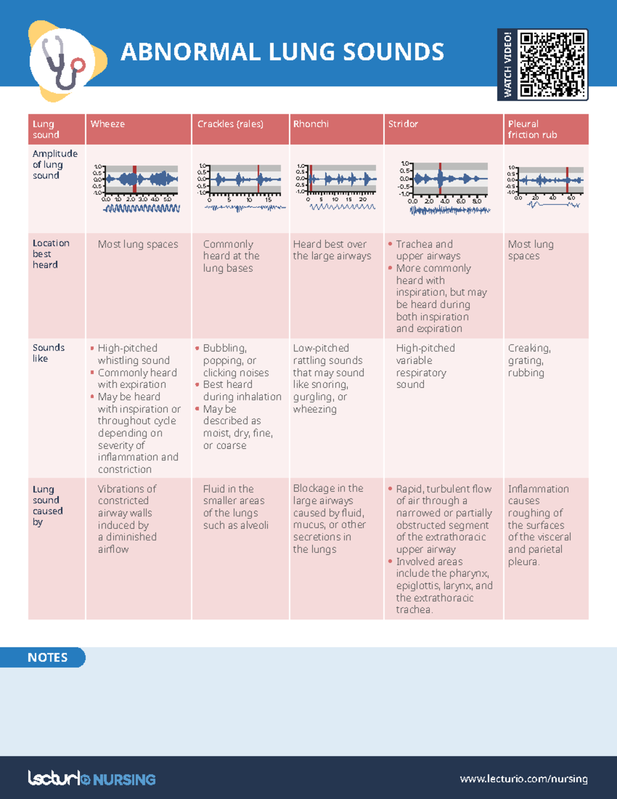 Nursing CS: Abnormal Lung Sounds Overview and Analysis - Studocu