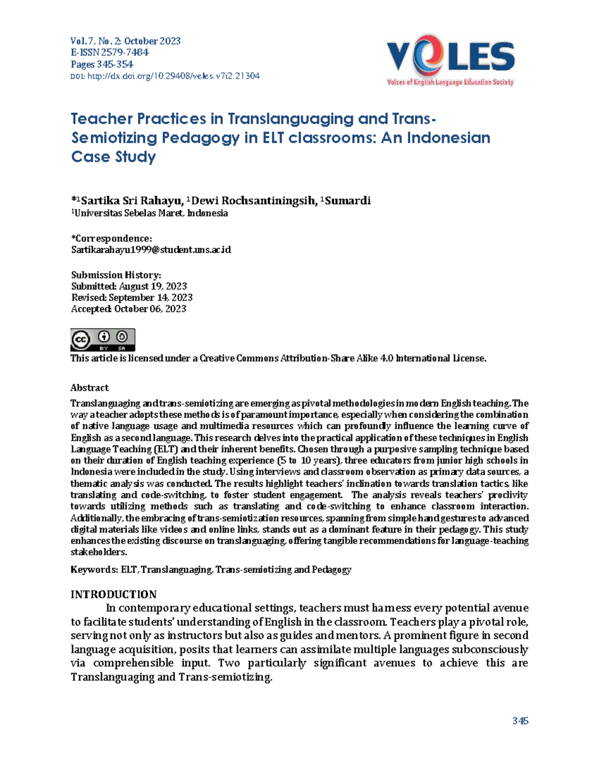 Teacher Practices in Translanguaging and TransSemiotizing in ELT: An ...