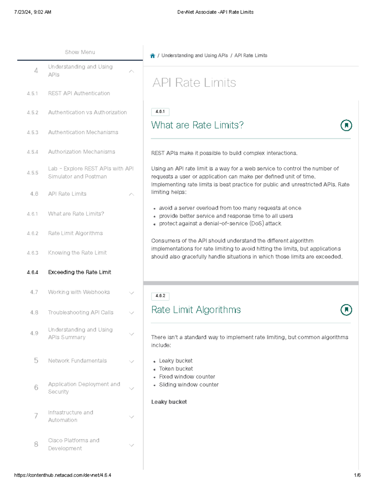 Dev Net Associate -API Rate Limits - / Understanding and Using APIs ...