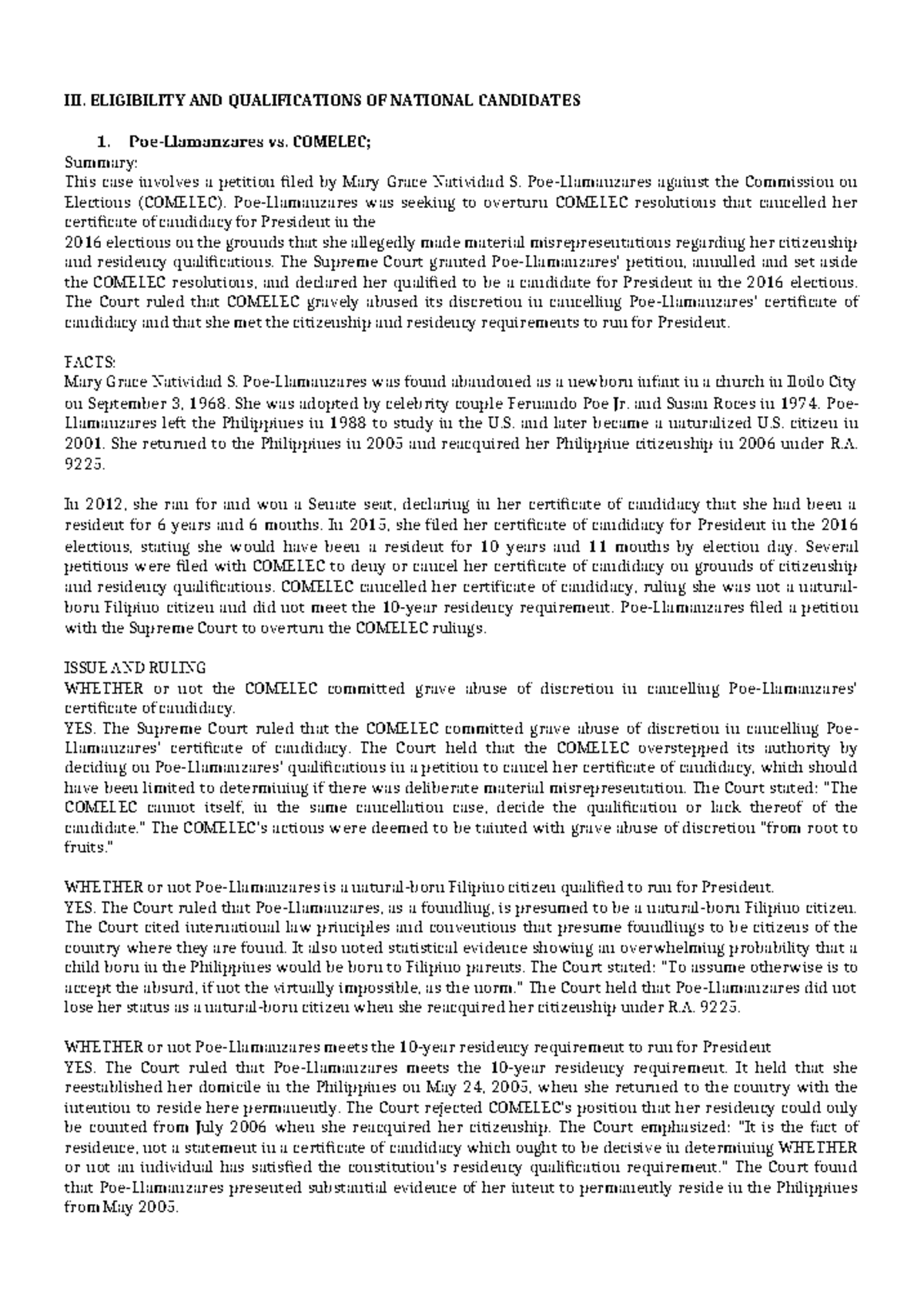Eligibility and Qualifications of National Candidates: A Legal Overview ...