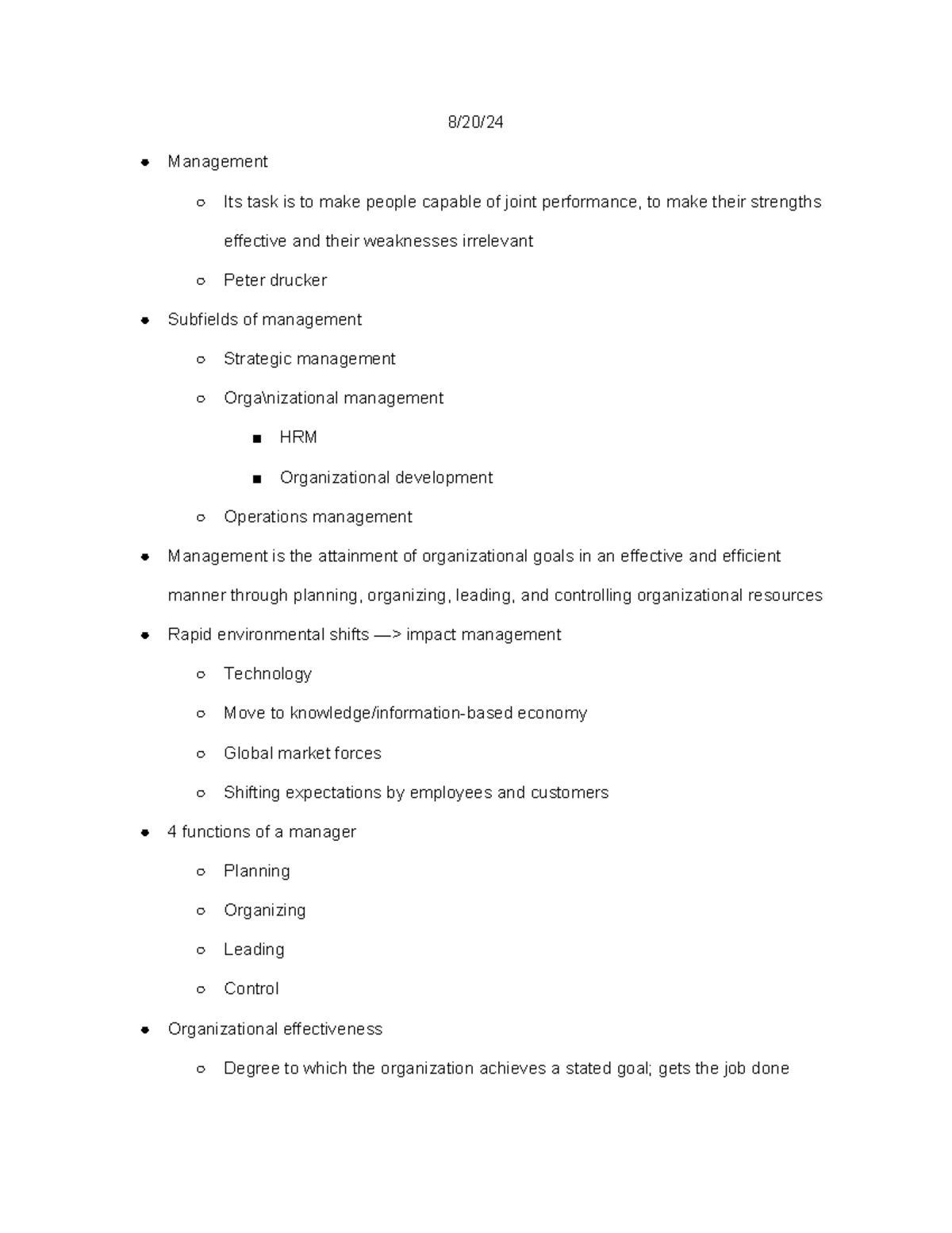 MGMT - Exam 1 Study Guide: Key Concepts & Theories - Studocu