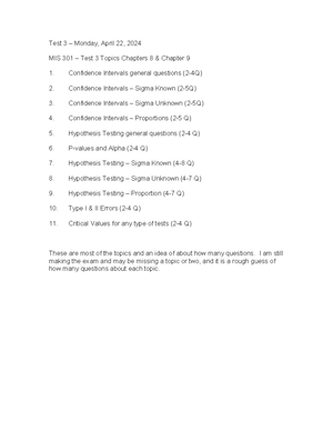Statistics Study Guide-20230927-175850 - Key Terms: 1. Sample: A subset ...