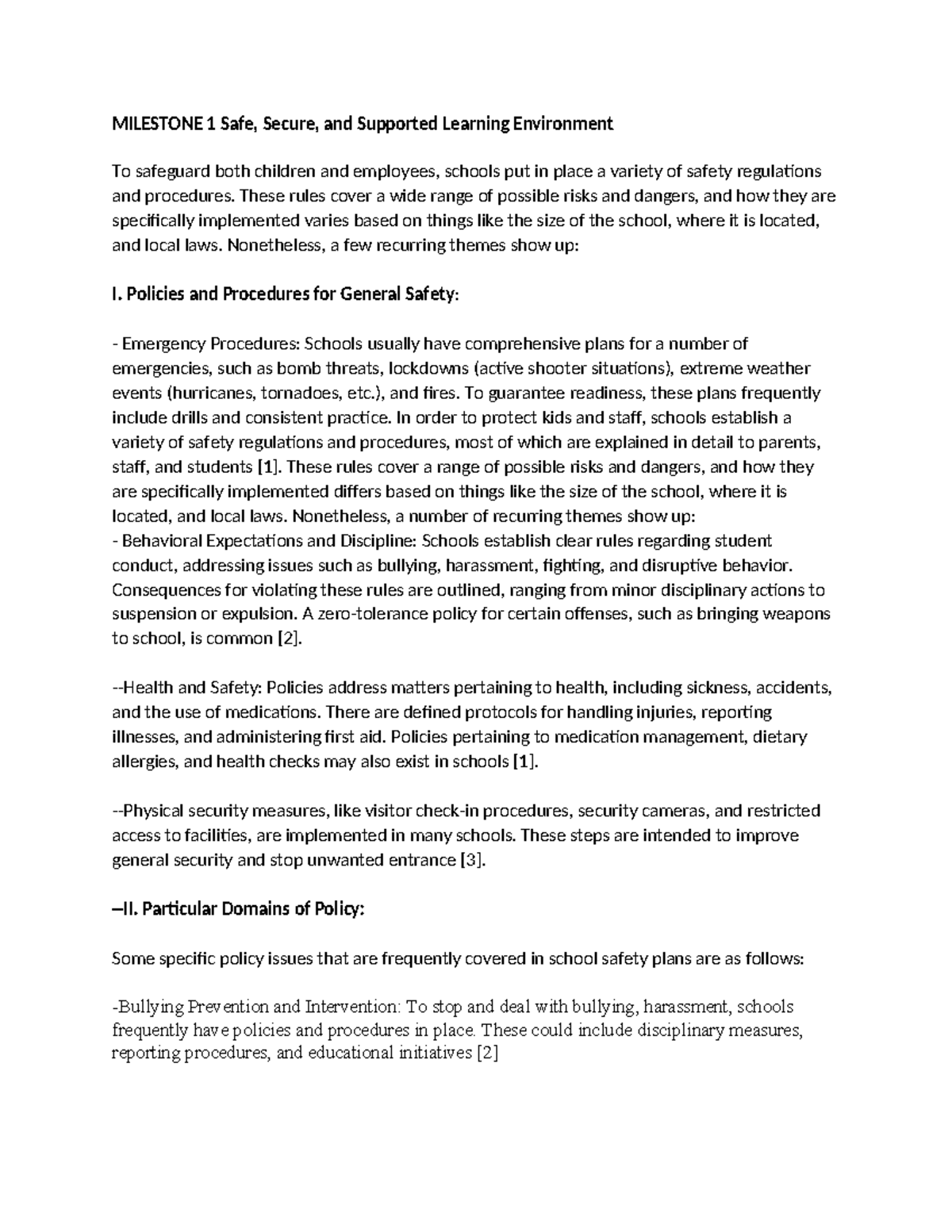 Milestone-1-Safe - document - MILESTONE 1 Safe, Secure, and Supported ...
