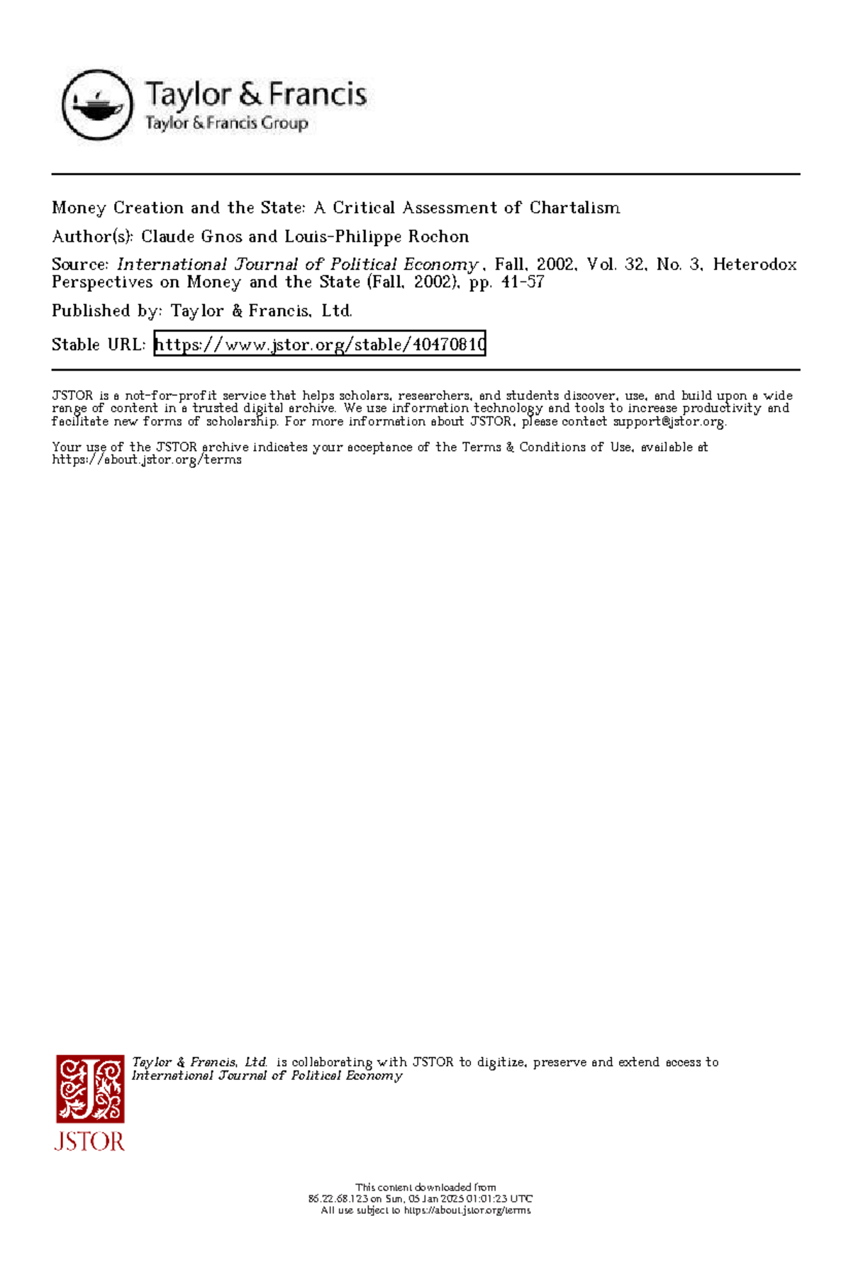 Money Creation and the State: Analyzing Chartalism's Claims and Impacts ...